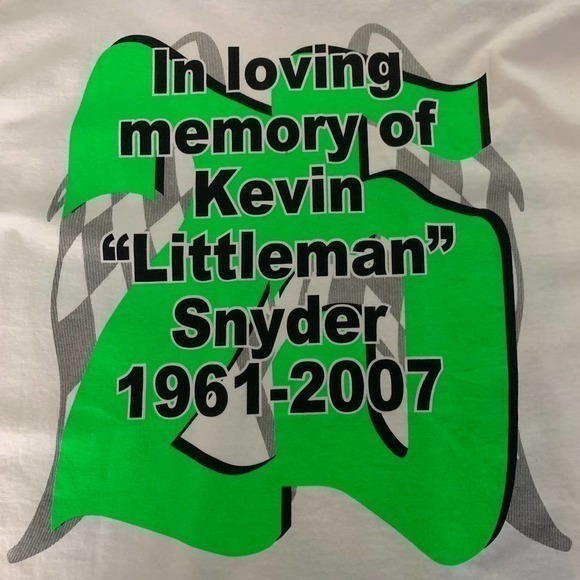 GILDAN White Kevin Snyder In Loving Memory Racecar Graphic T-Shirt - Picture 3 of 5